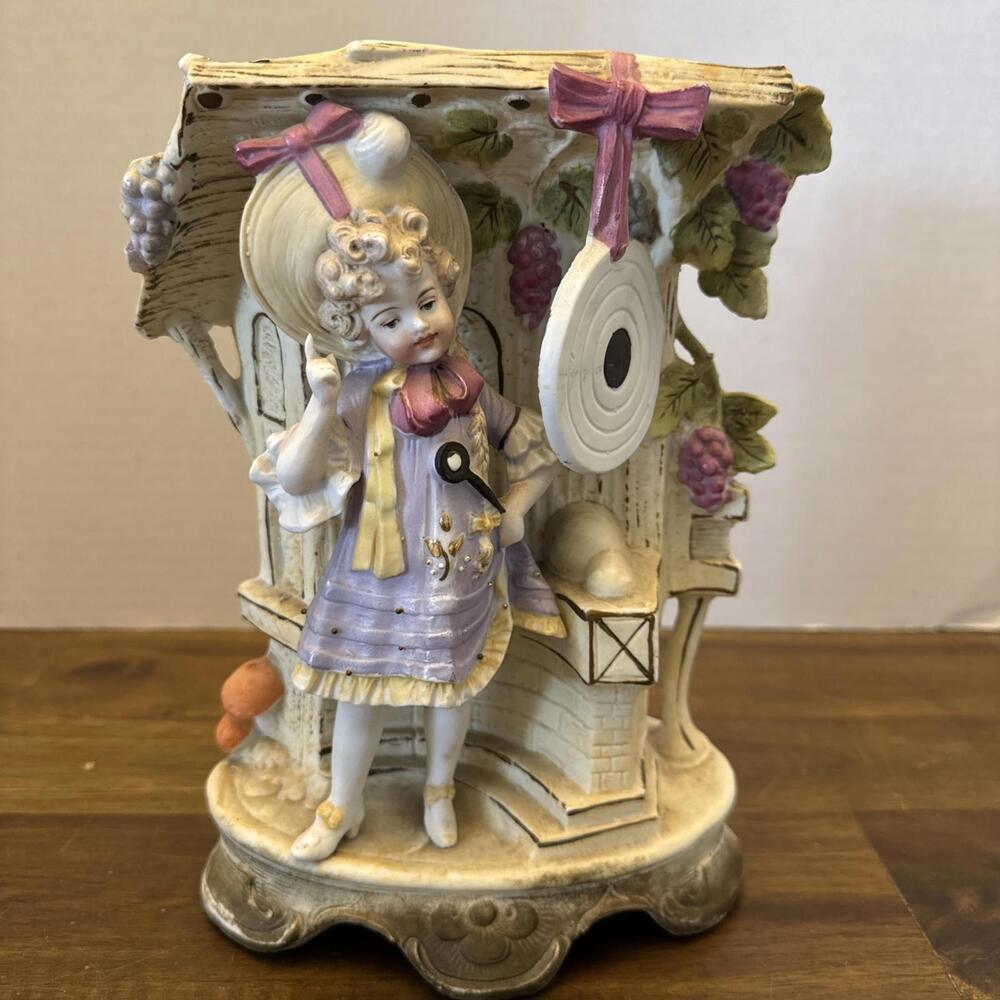 Grafenthal Antique Porcelain 19th Century Spill Vase Girl W/ Hat